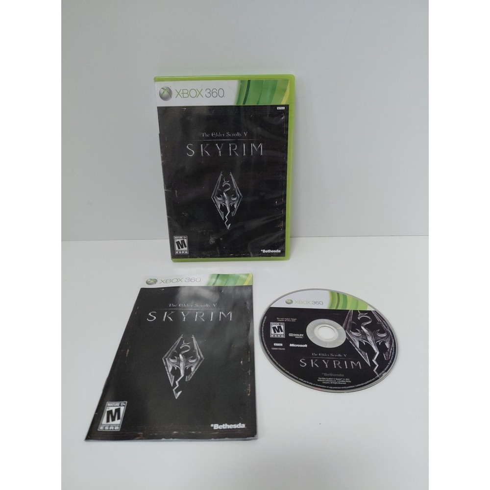The Elder Scrolls V:‎ Skyrim Microsoft Xbox 360 Game CIB Complete Manual + Map